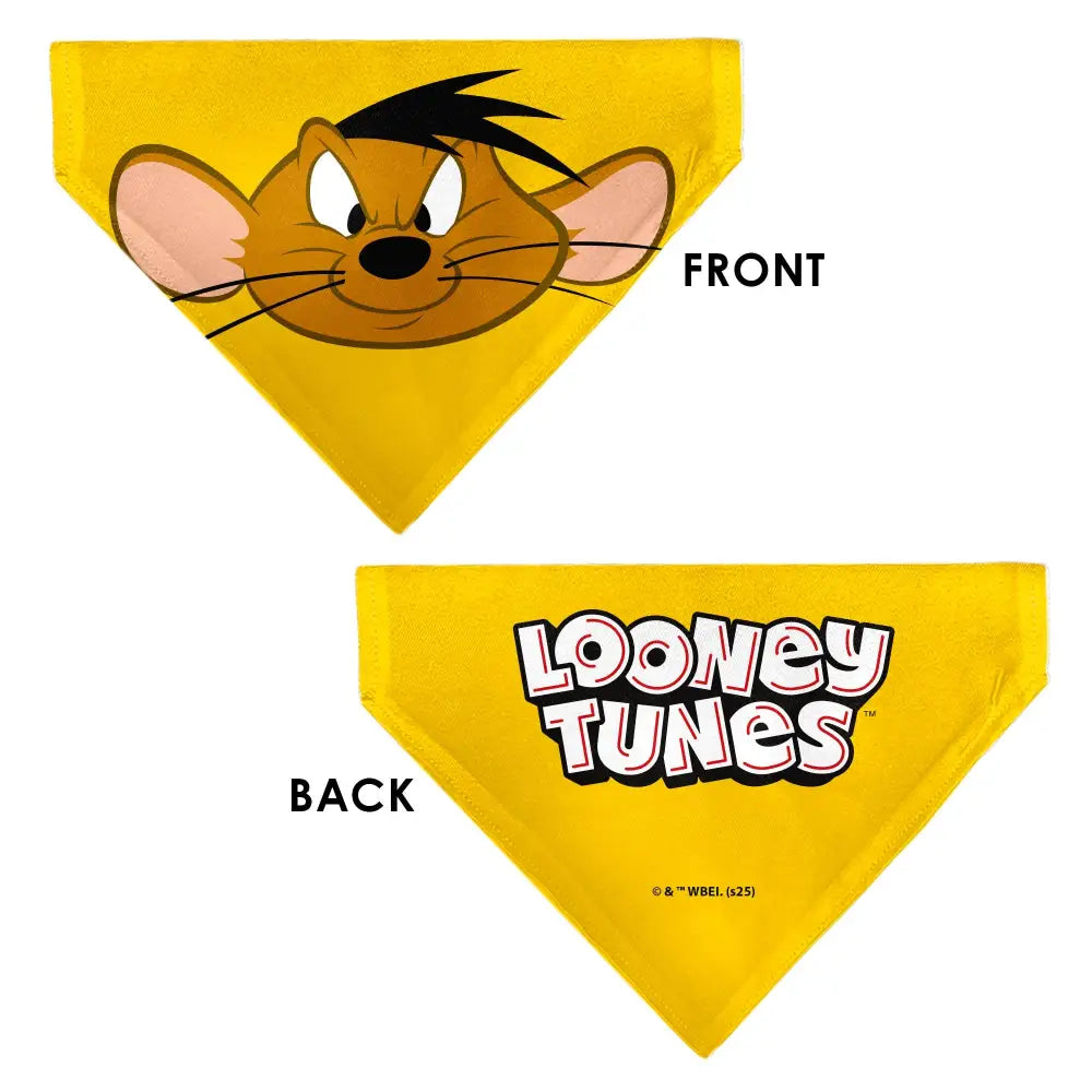 Pet Bandana - LOONEY TUNES Speedy Gonzales Face Close-Up Yellow - Pet Bandanas
