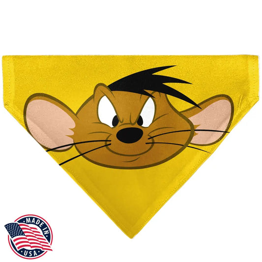 Pet Bandana - LOONEY TUNES Speedy Gonzales Face Close-Up Yellow - Pet Bandanas