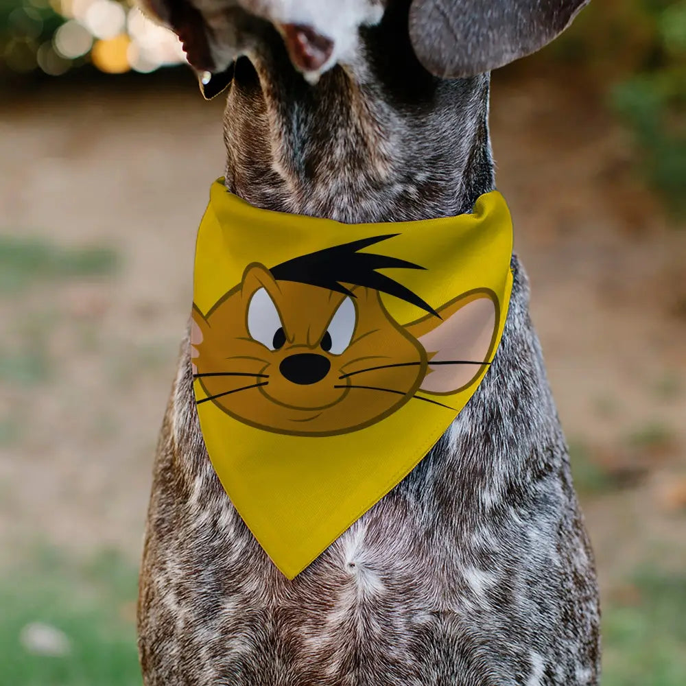 Pet Bandana - LOONEY TUNES Speedy Gonzales Face Close-Up Yellow - Pet Bandanas