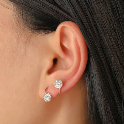 Spinning Around – White Earrings