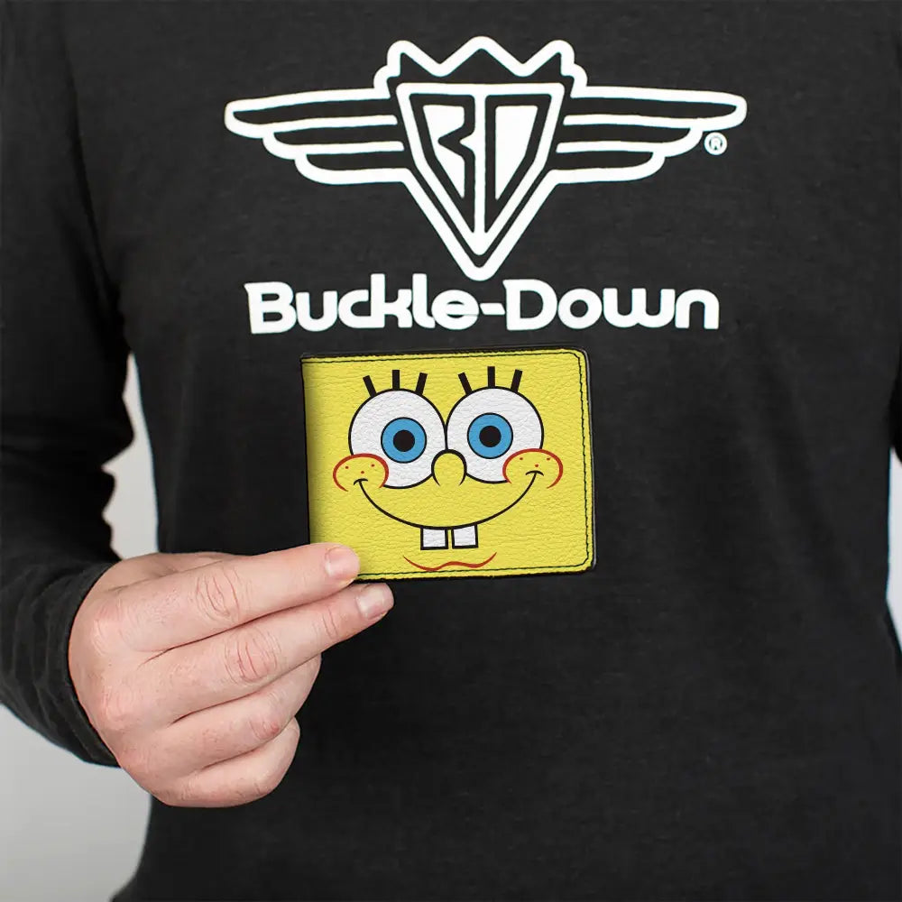 Bi-Fold Wallet - SpongeBob SquarePants I’M READY Face Close-Up Yellow/Green Bi-Fold Wallets