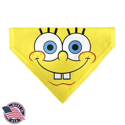 Pet Bandana - SpongeBob SquarePants Face Close-Up Yellow Pet Bandanas