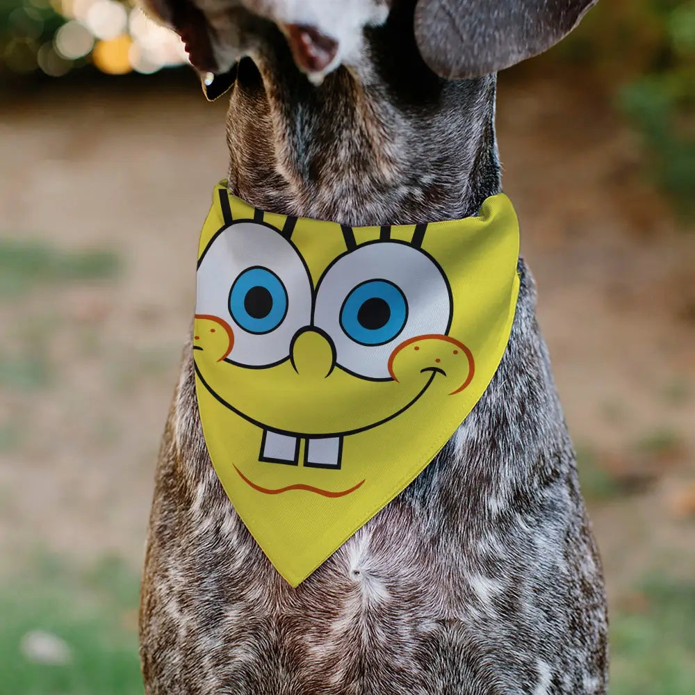 Pet Bandana - SpongeBob SquarePants Face Close-Up Yellow Pet Bandanas