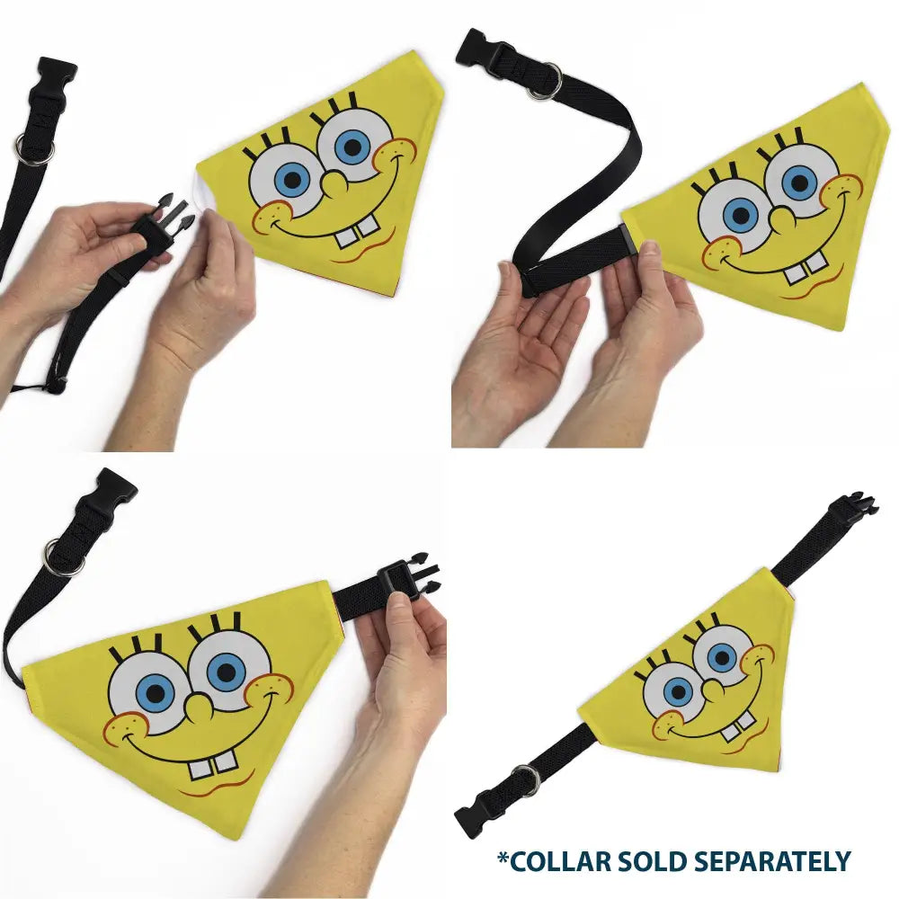 Pet Bandana - SpongeBob SquarePants Face Close-Up Yellow Pet Bandanas