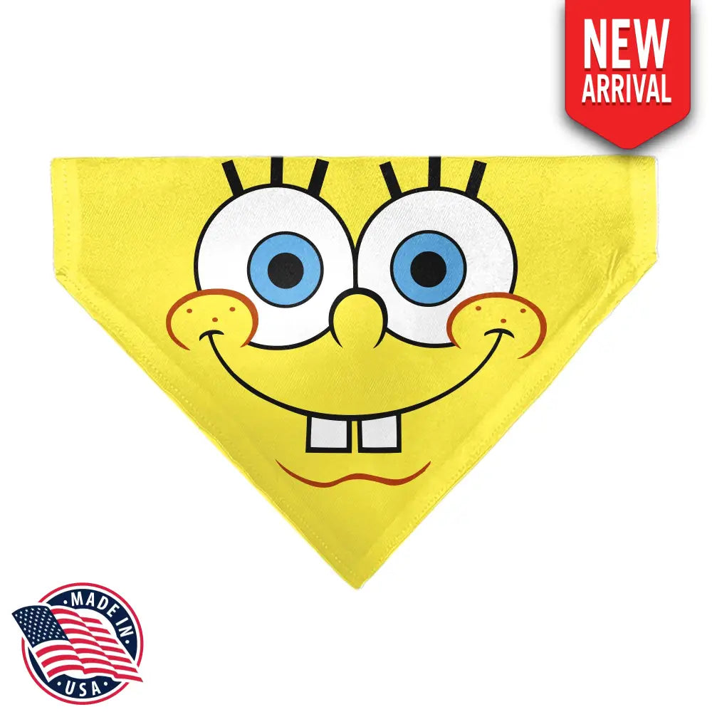 Pet Bandana - SpongeBob SquarePants Face Close-Up Yellow Pet Bandanas