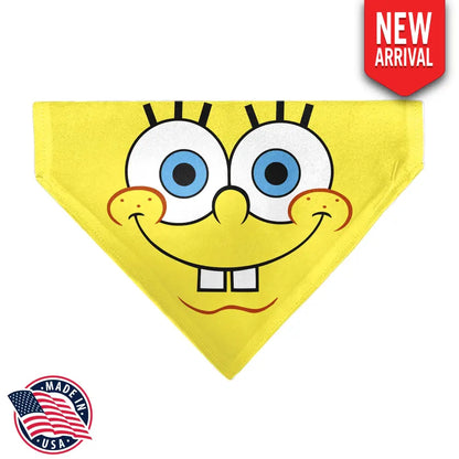Pet Bandana - SpongeBob SquarePants Face Close-Up Yellow Pet Bandanas