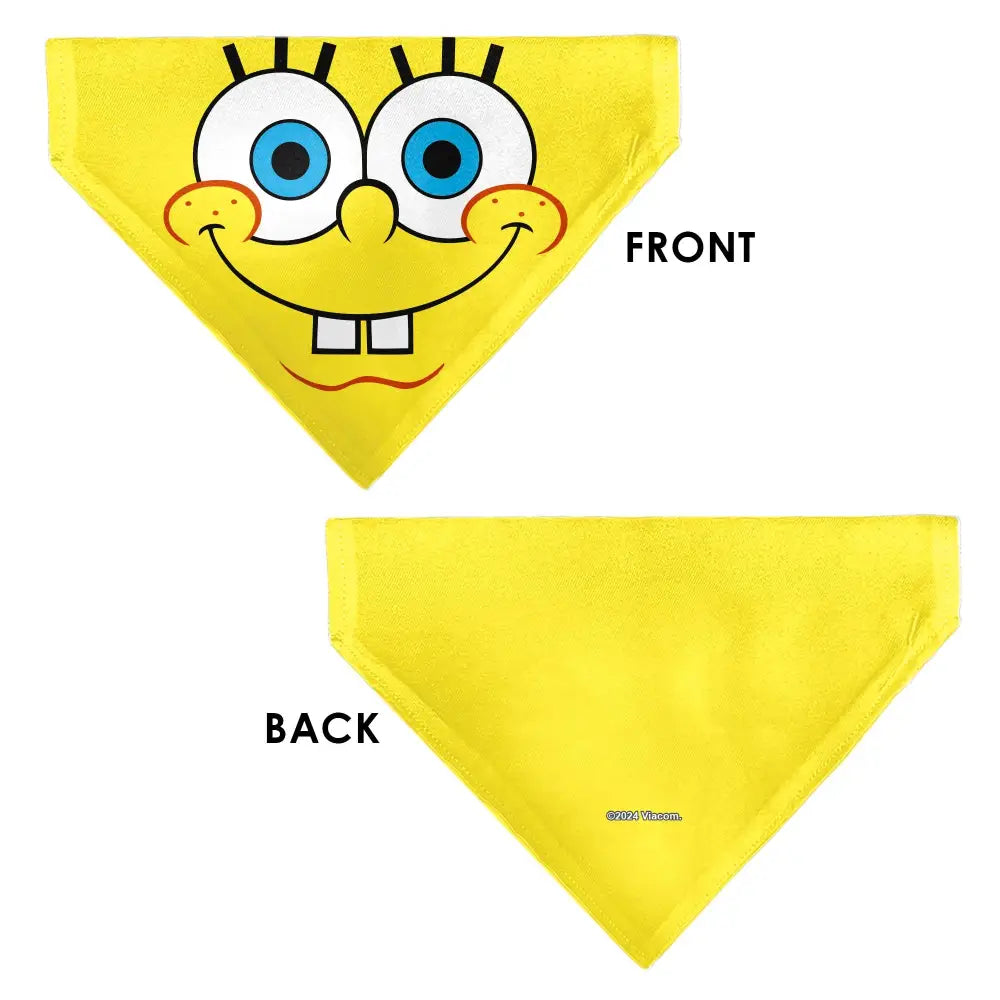 Pet Bandana - SpongeBob SquarePants Face Close-Up Yellow Pet Bandanas