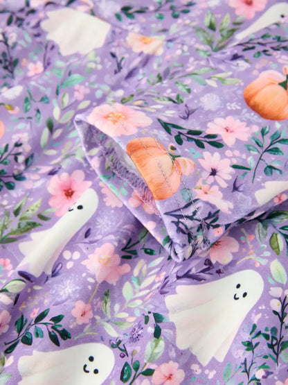 Halloween Ghost Pumpkin Girls Long Sleeve Twirl Dress - Dress