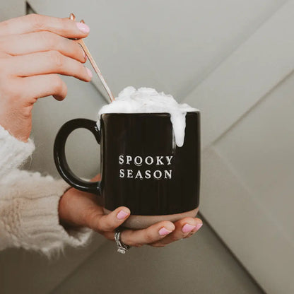 Spooky Season 14 oz Black Stoneware Coffee Mug - Coffee Mugs