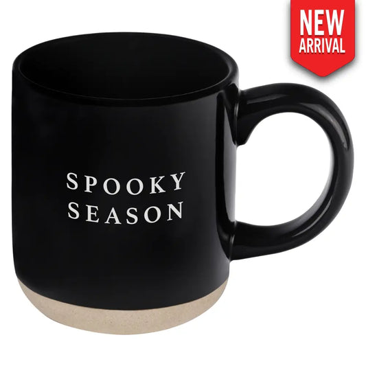 Spooky Season 14 oz Black Stoneware Coffee Mug - Coffee Mugs