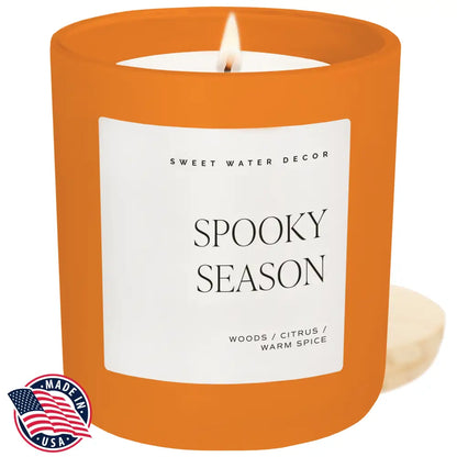 Spooky Season Soy Candle - Orange Matte Jar - 15 oz (Cozy Season) - Candles