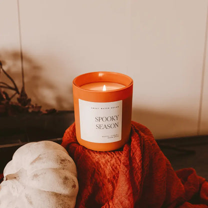 Spooky Season Soy Candle - Orange Matte Jar - 15 oz (Cozy Season) - Candles