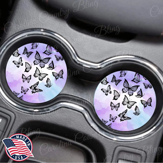 Spread Your Wings – Purple Car Coaster