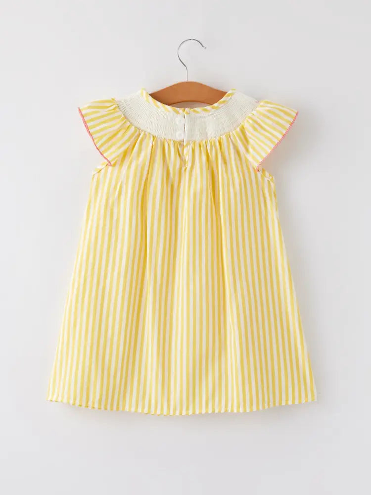 Spring/Summer Chick Floral Embroidery Smocking Girls Dress - Dress