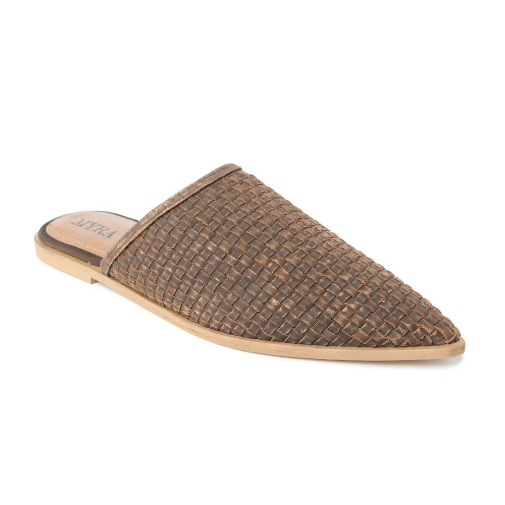 Spurloom Braided Sandals in Espresso Brown - Shoes