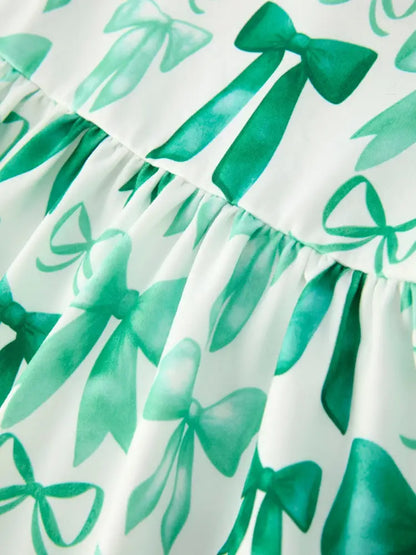 St. Patrick’s Day Bow Top and Ruffled Leggings Girls Set Outfit