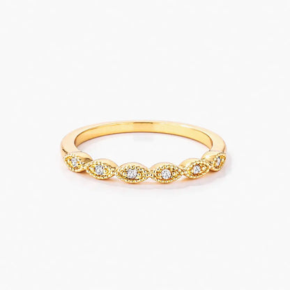 Gold Plated Sextus Marquise Delicate Stackable Ring - Rings