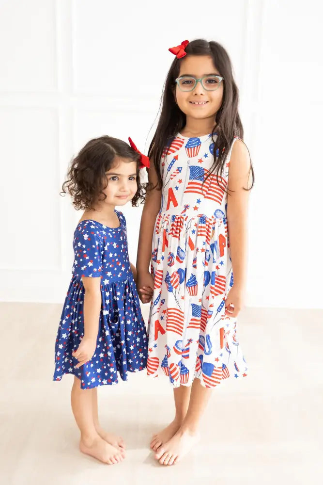 Star Bright S/S Pocket Twirl Dress - Twirl Pocket Dress S/S