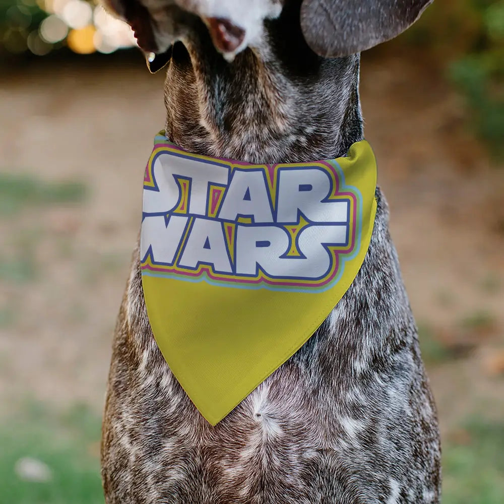 Pet Bandana - STAR WARS Title Logo Yellow/Multi Color/White Pet Bandanas