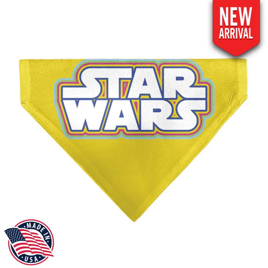 Pet Bandana - STAR WARS Title Logo Yellow/Multi Color/White Pet Bandanas