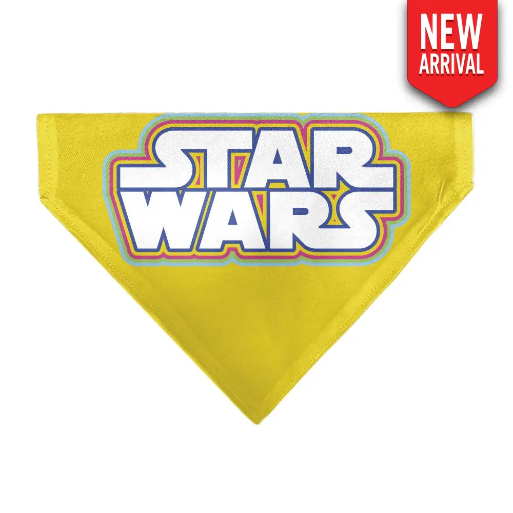 Pet Bandana - STAR WARS Title Logo Yellow/Multi Color/White Pet Bandanas