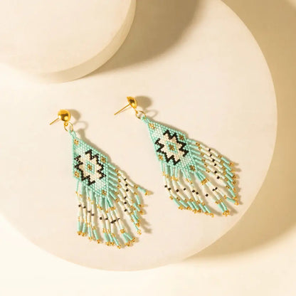 Myra Starfall Fringe Earrings in Turquoise - Turquoise - JEWELLRY