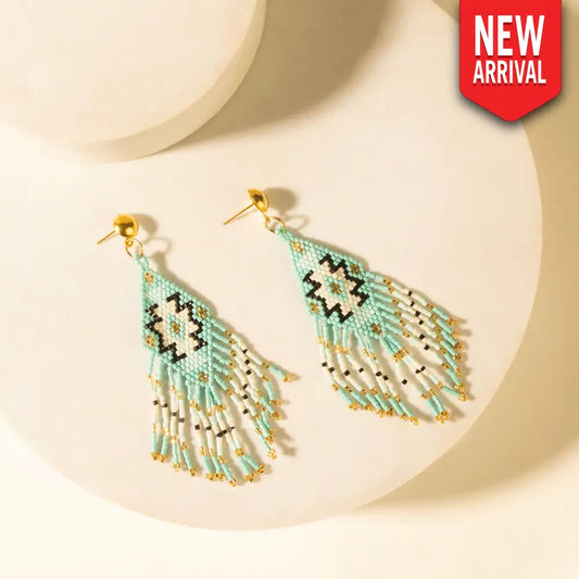Myra Starfall Fringe Earrings in Turquoise - Turquoise - JEWELLRY