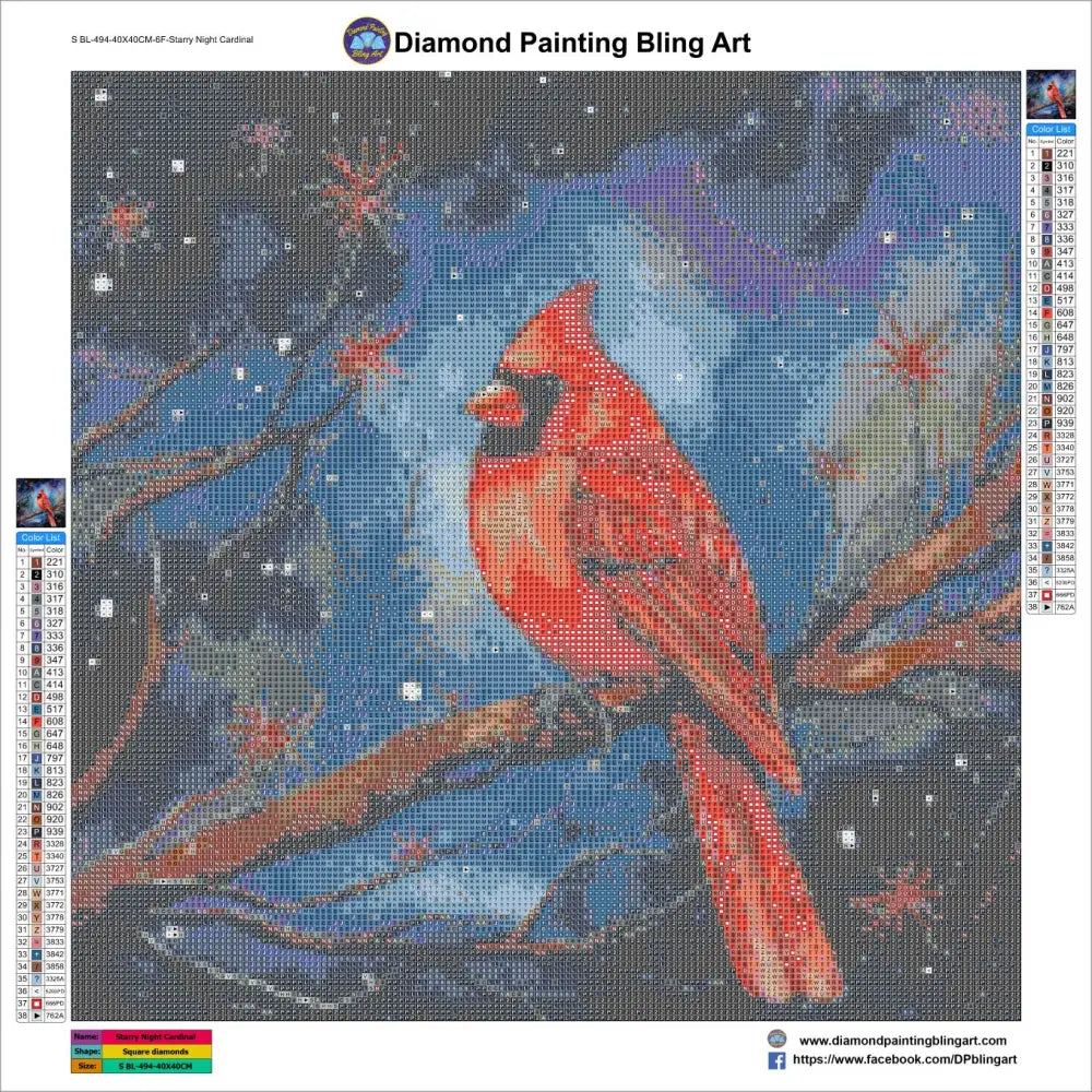 Starry Night Cardinal - Art & Craft Kits