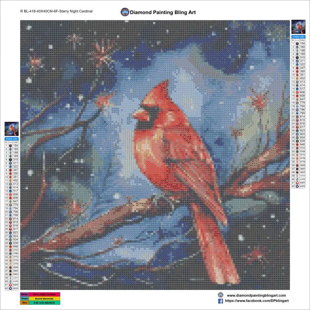 Starry Night Cardinal - Art & Craft Kits