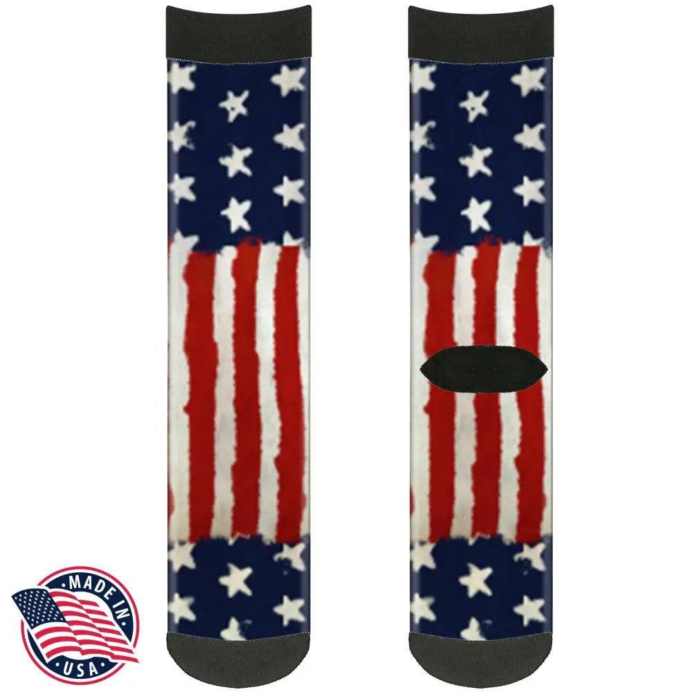 Sock Pair - Polyester - Stars & Stripes Painting - CREW Socks