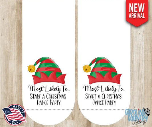 Start A Christmas Dance Party Socks