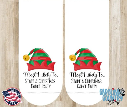 Start A Christmas Dance Party Socks