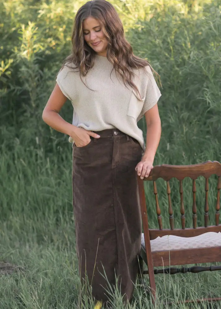 Stella Maxi Corduroy Skirt - FINAL SALE IC Skirts