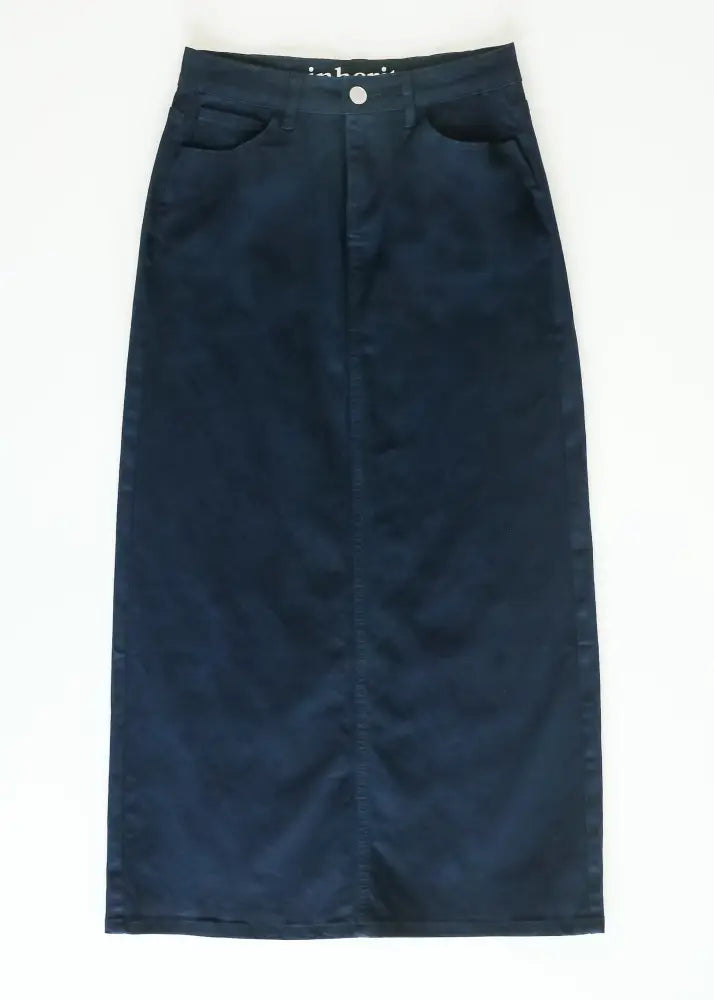 Stella Navy Maxi Denim Skirt - IC Skirts