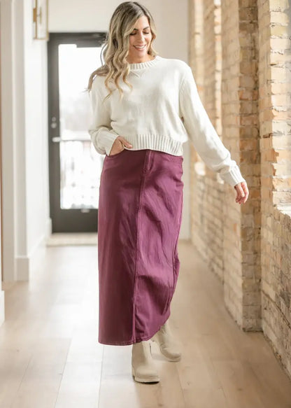 Stella Orchid Denim Maxi Skirt - FINAL SALE IC Skirts