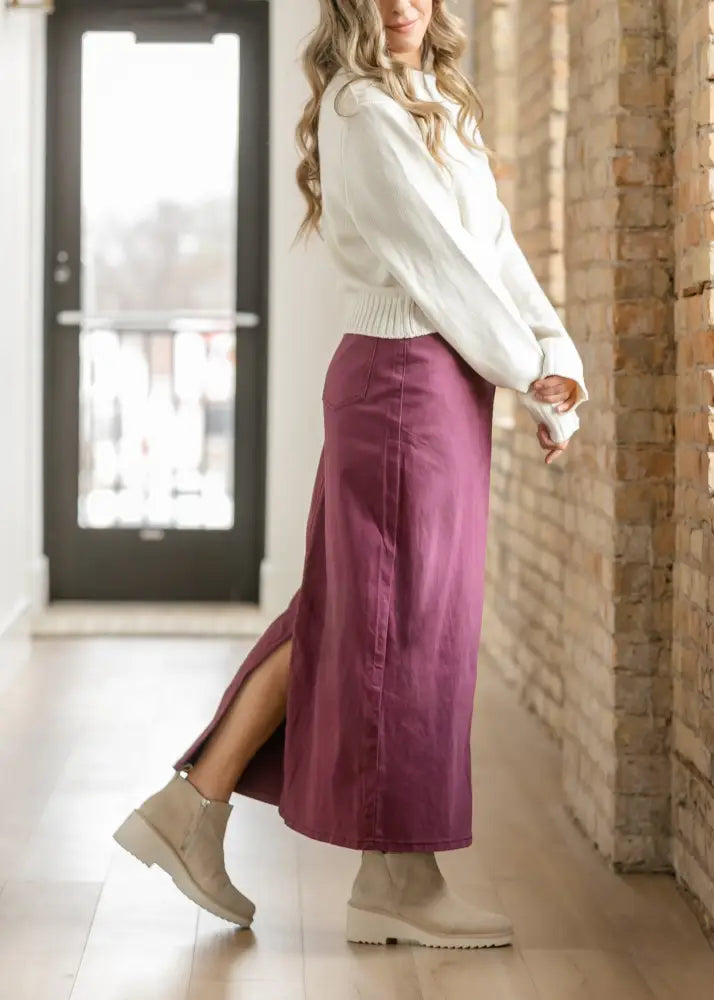 Stella Orchid Denim Maxi Skirt - FINAL SALE IC Skirts