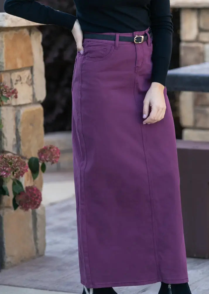 Stella Orchid Denim Maxi Skirt - FINAL SALE IC Skirts