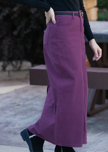 Stella Orchid Denim Maxi Skirt - FINAL SALE IC Skirts