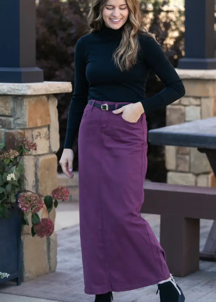 Stella Orchid Denim Maxi Skirt - FINAL SALE IC Skirts