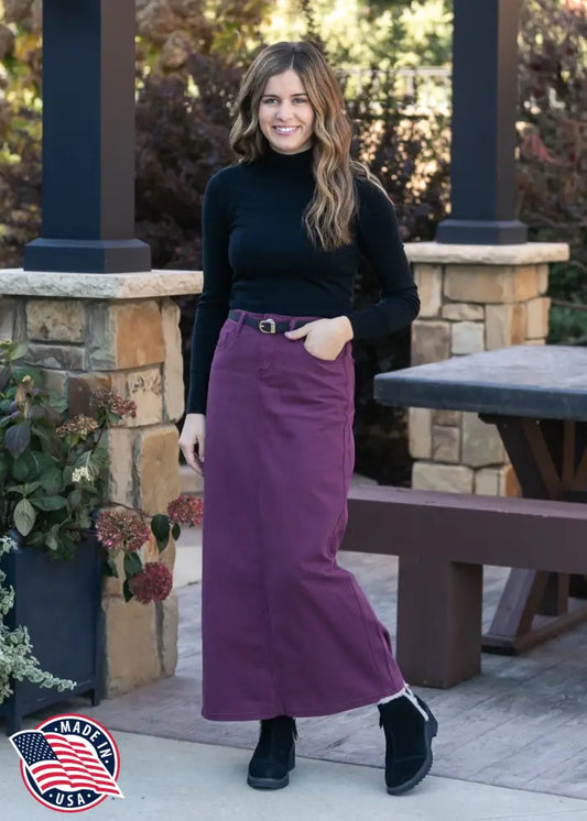 Stella Orchid Denim Maxi Skirt - FINAL SALE IC Skirts