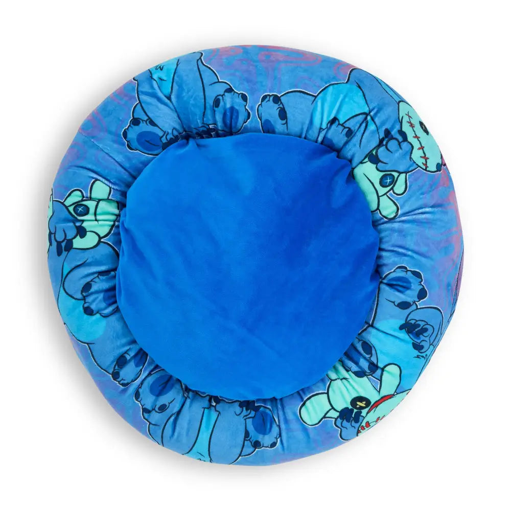 Donut Pet Bed - Stitch and Scrump Poses Blue/Lavender - Pet Beds