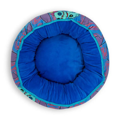 Donut Pet Bed - Stitch and Scrump Poses Blue/Lavender - Pet Beds