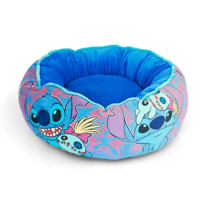 Donut Pet Bed - Stitch and Scrump Poses Blue/Lavender - Pet Beds