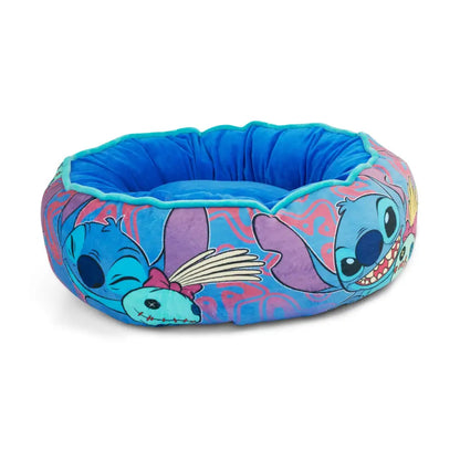 Donut Pet Bed - Stitch and Scrump Poses Blue/Lavender - Pet Beds