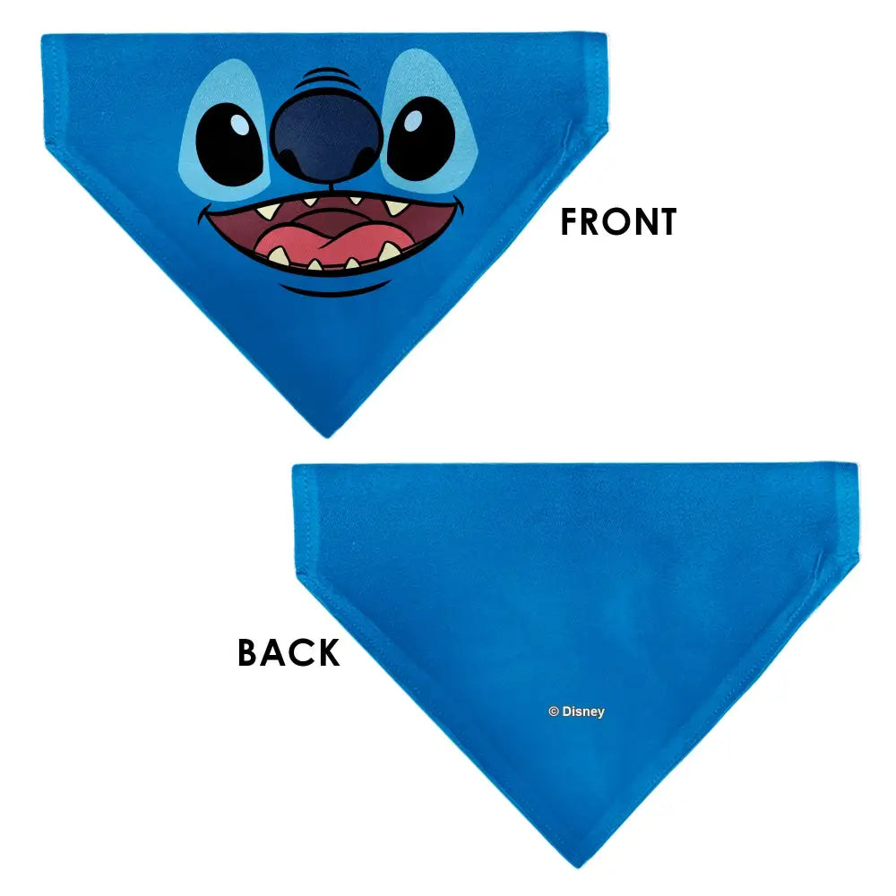 Pet Bandana - Stitch Smiling Face Character Close-Up Blues - Pet Bandanas