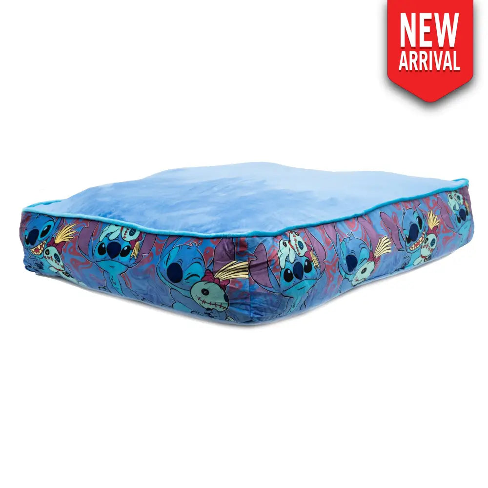 Rectangle Pet Bed - Stitch and Scrump Poses Blue Pet Beds