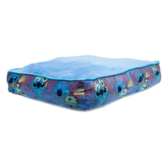 Rectangle Pet Bed - Stitch and Scrump Poses Blue Pet Beds