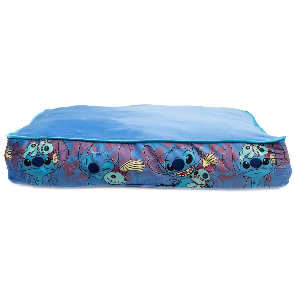 Rectangle Pet Bed - Stitch and Scrump Poses Blue Pet Beds