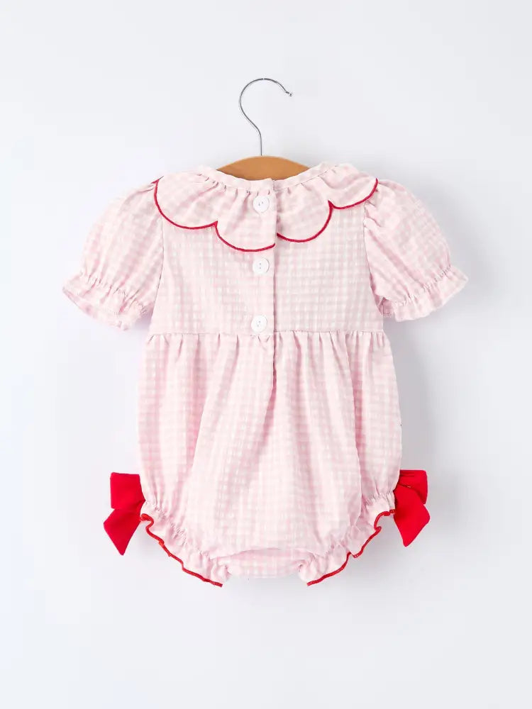 Baby Girls’ Plaid Smocked Strawberry Applique Romper - Romper
