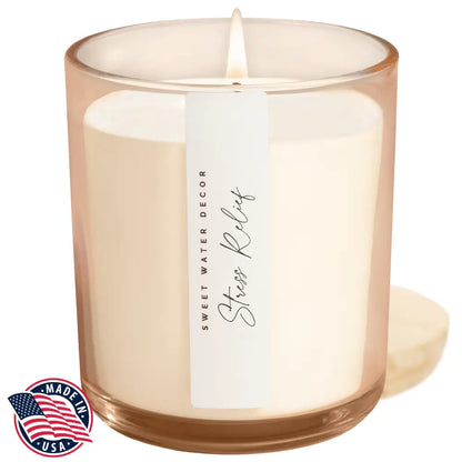 Stress Relief Soy Candle - Tinted Glass Jar - 12 oz Candles